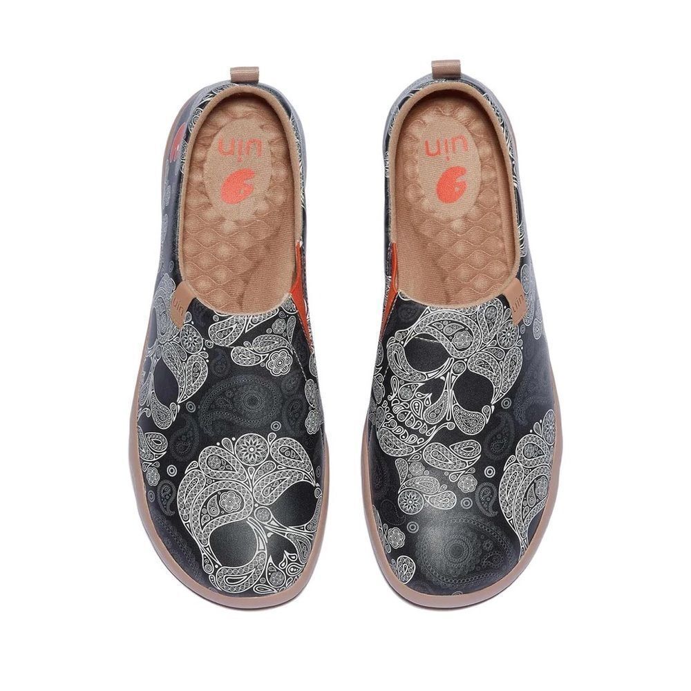 UIN Men's Walking Shoes Slip On Microfiber Casual Comfort Sneaker (Paisley Duke)